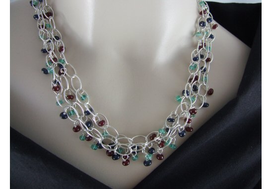Multi Precious Gemstone Necklace
